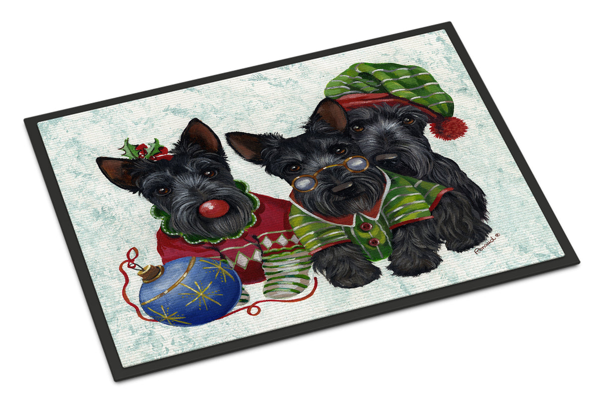 Scottish Terrier Christmas Elves Indoor or Outdoor Mat 18x27 PPP3270MAT - the-store.com