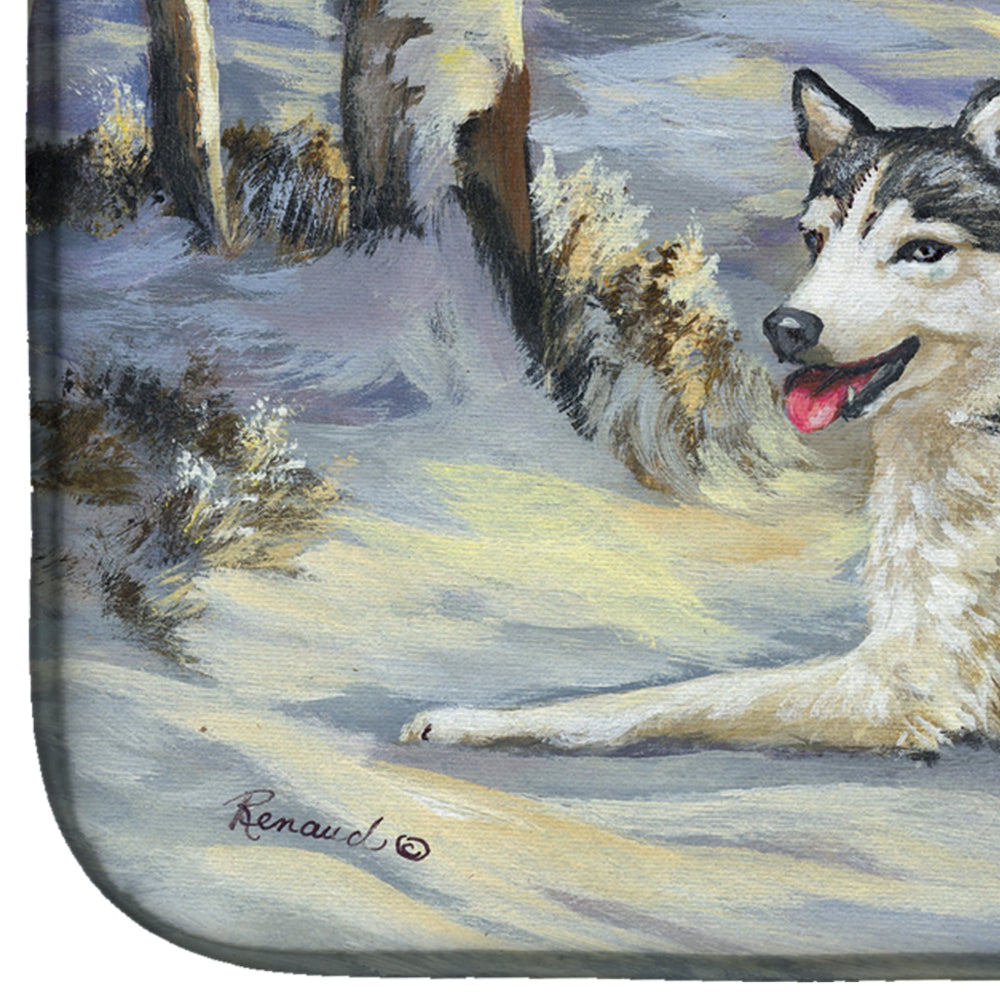 Siberian Husky Winterscape Dish Drying Mat PPP3274DDM  the-store.com.