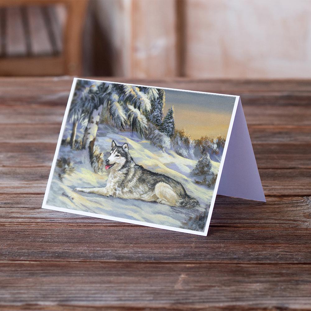 Buy this Siberian Husky Winterscape Greeting Cards and Envelopes Pack of 8