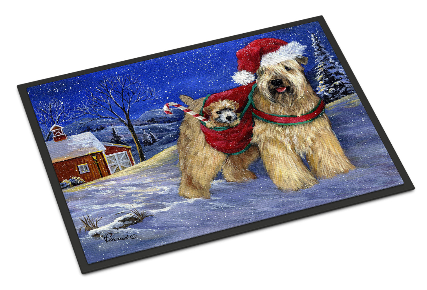 Wheaten Terrier Christmas Indoor or Outdoor Mat 18x27 PPP3275MAT - the-store.com