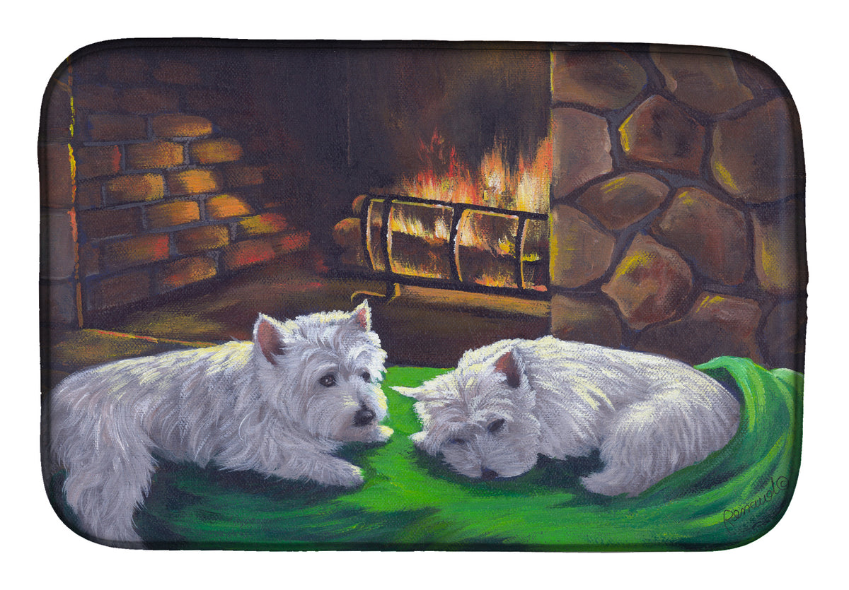 Westie A Winter&#39;s Night Dish Drying Mat PPP3276DDM  the-store.com.