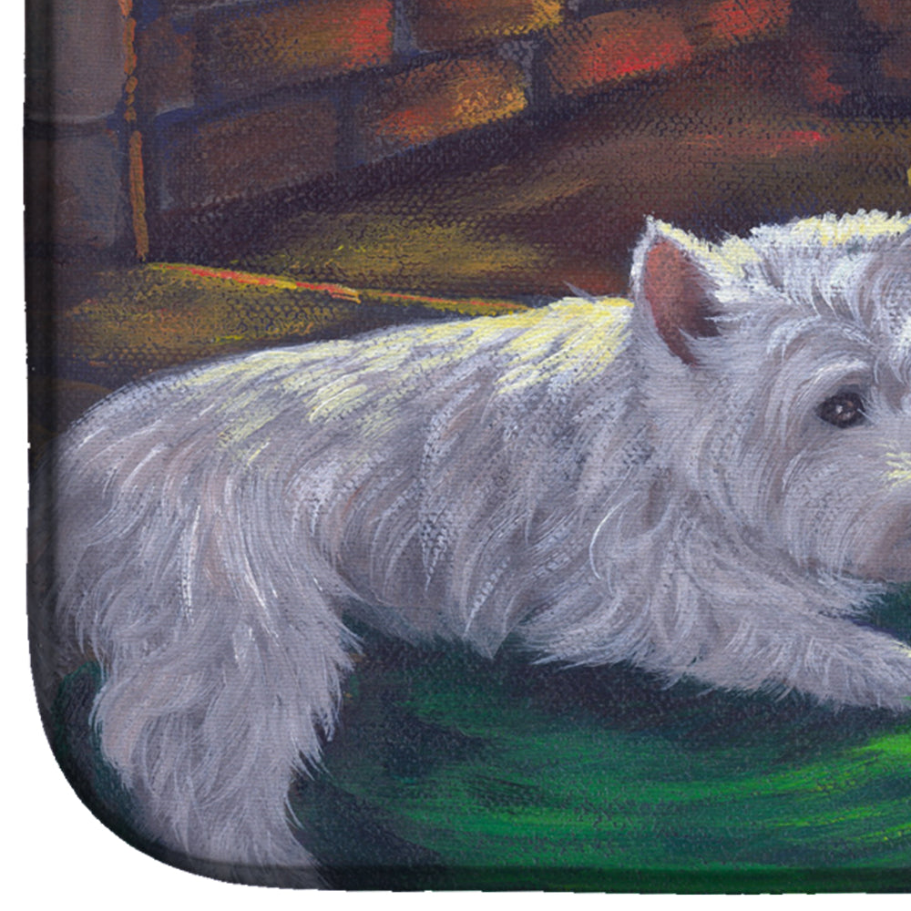 Westie A Winter's Night Dish Drying Mat PPP3276DDM