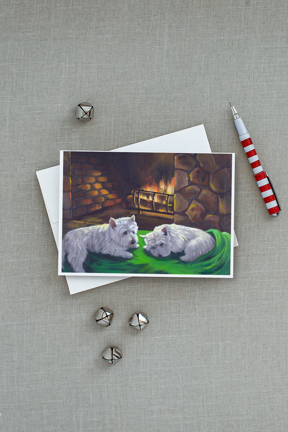 Westie A Winter's Night Greeting Cards and Envelopes Pack of 8 - the-store.com