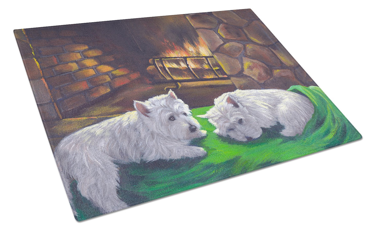 Buy this Westie A Winter&#39;s Night Glass Cutting Board Large PPP3276LCB