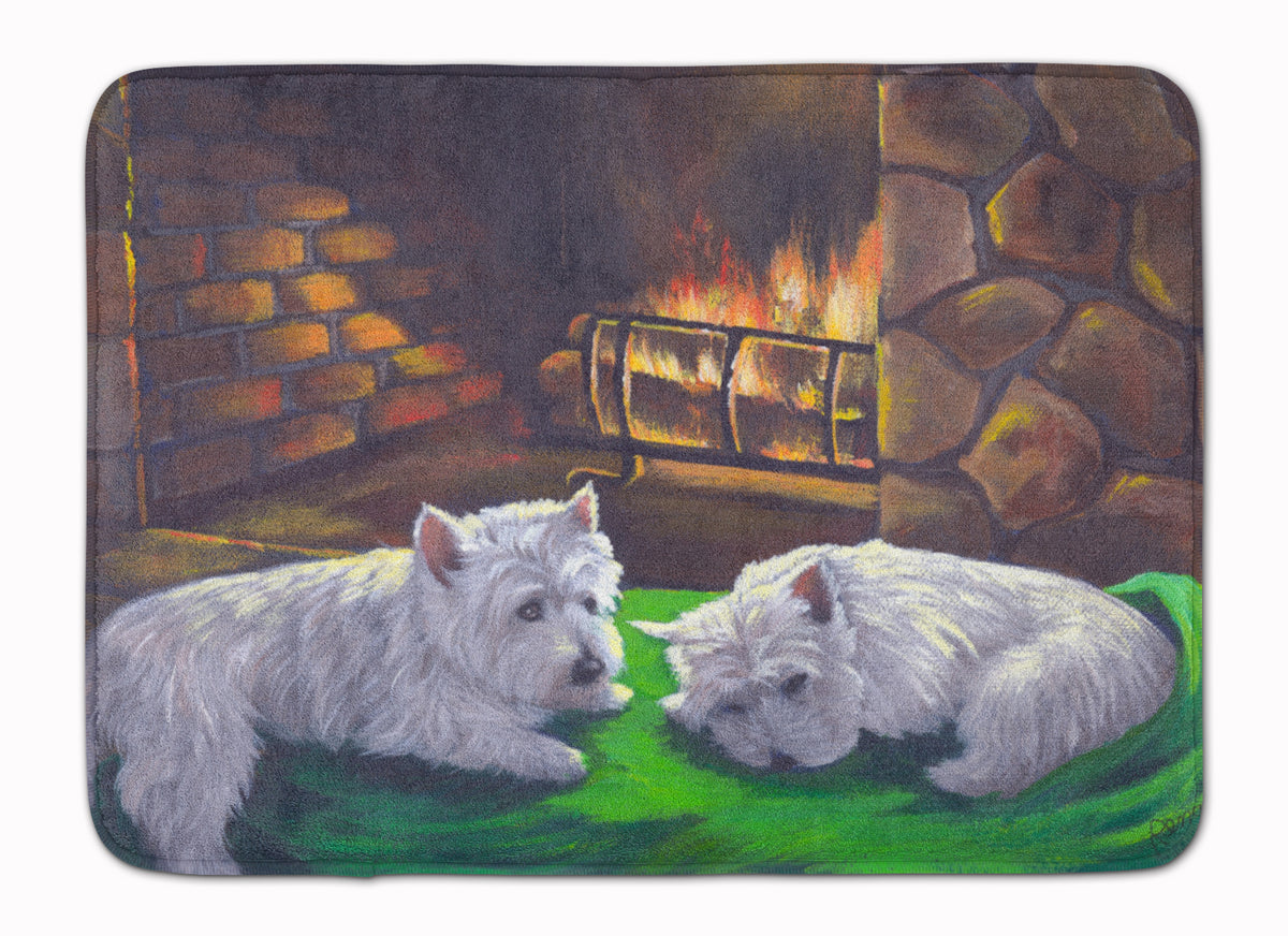 Westie A Winter&#39;s Night Machine Washable Memory Foam Mat PPP3276RUG - the-store.com