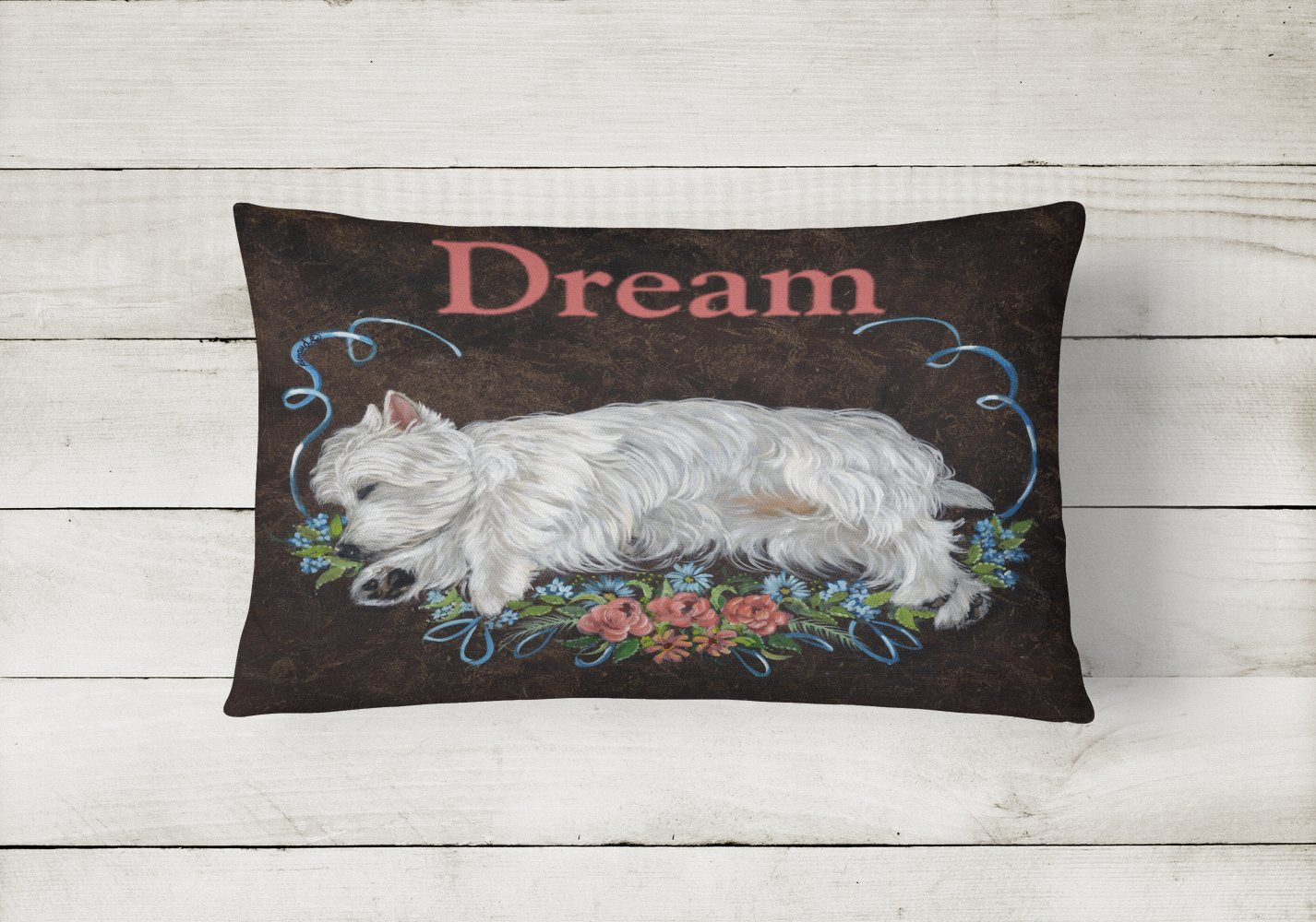 Westie Dream Canvas Fabric Decorative Pillow PPP3278PW1216 - the-store.com