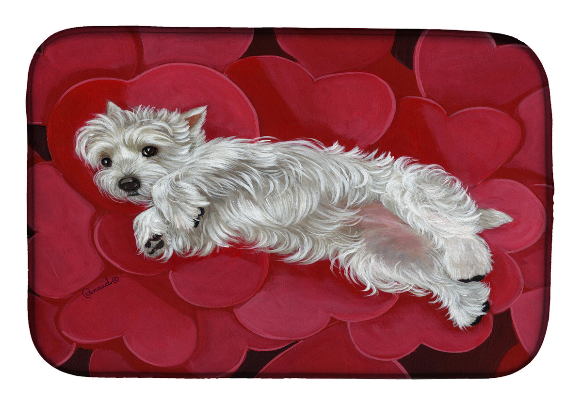 Westie Queen of Hearts Dish Drying Mat PPP3283DDM  the-store.com.