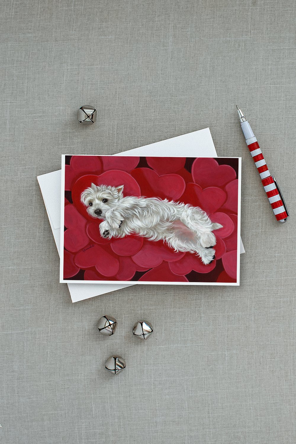 Westie Queen of Hearts Greeting Cards and Envelopes Pack of 8 - the-store.com