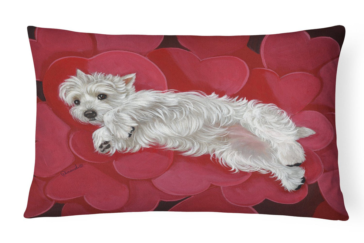 Buy this Westie Queen of Hearts Canvas Fabric Decorative Pillow PPP3283PW1216