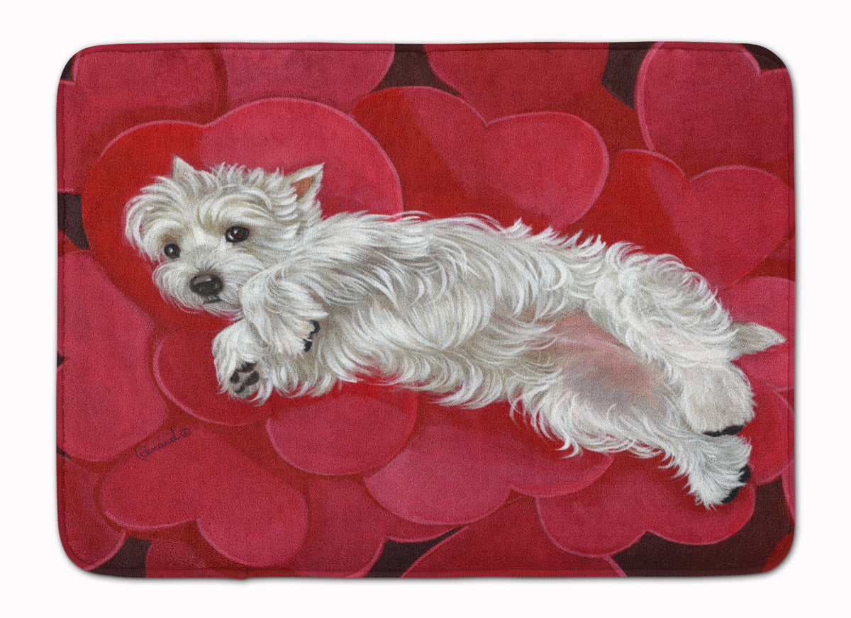 Westie Queen of Hearts Machine Washable Memory Foam Mat PPP3283RUG - the-store.com