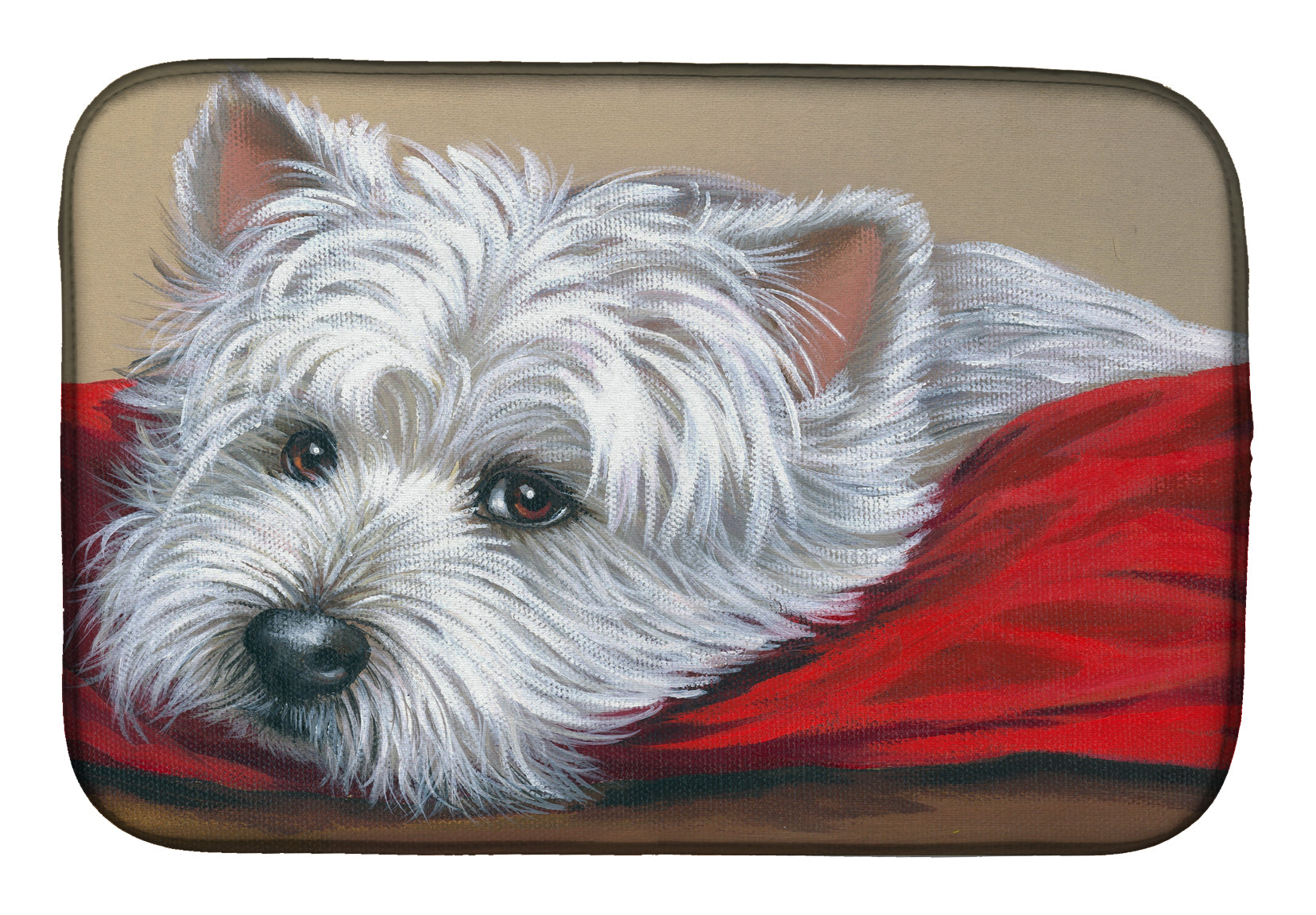 Westie Red Pillow Dish Drying Mat PPP3284DDM  the-store.com.