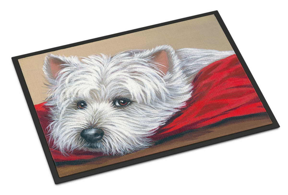 Westie Red Pillow Indoor or Outdoor Mat 24x36 PPP3284JMAT by Caroline&#39;s Treasures