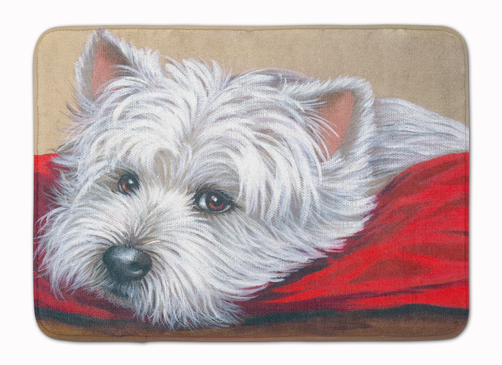 Westie Red Pillow Machine Washable Memory Foam Mat PPP3284RUG - the-store.com