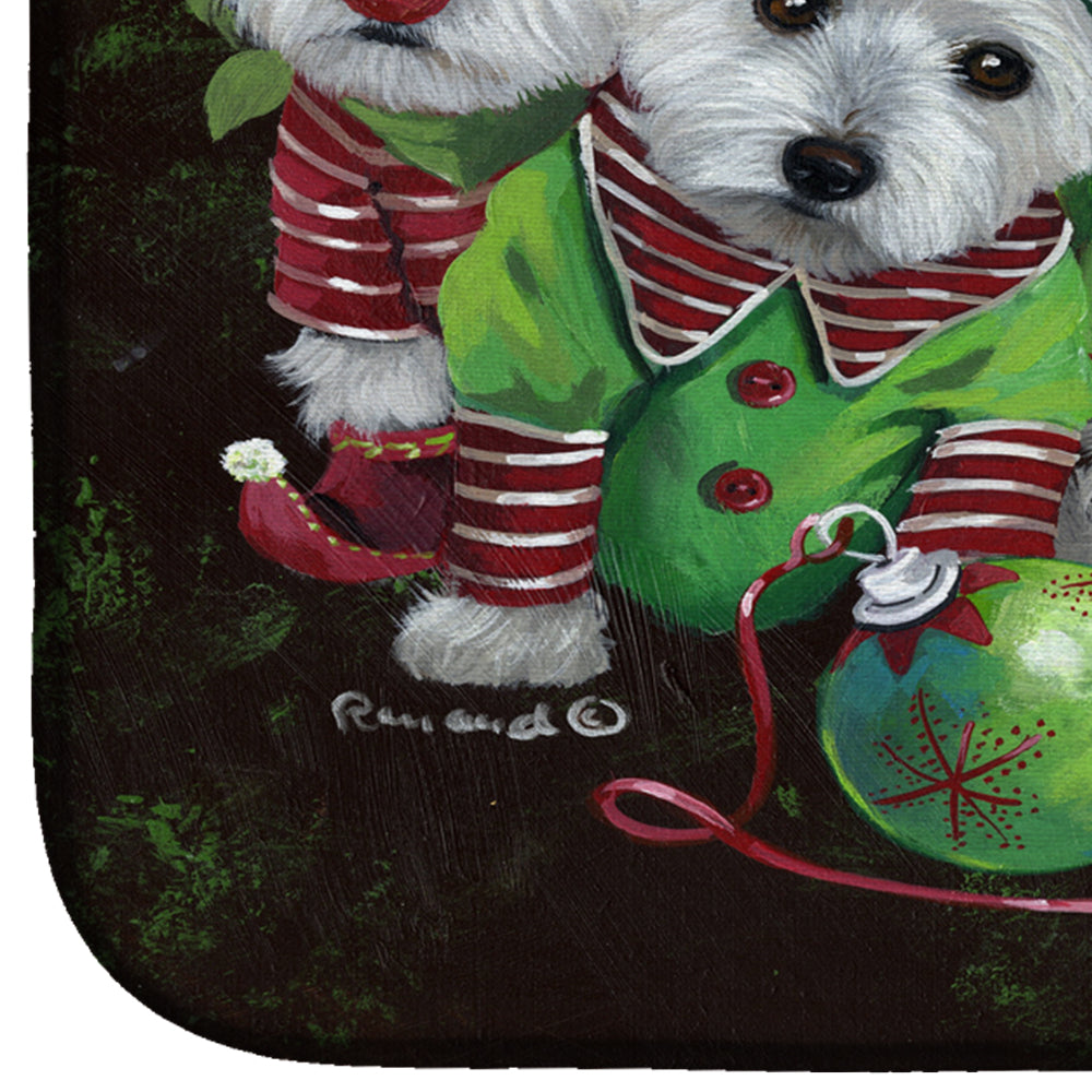 Westie Christmas Santa's Assistants Dish Drying Mat PPP3285DDM  the-store.com.