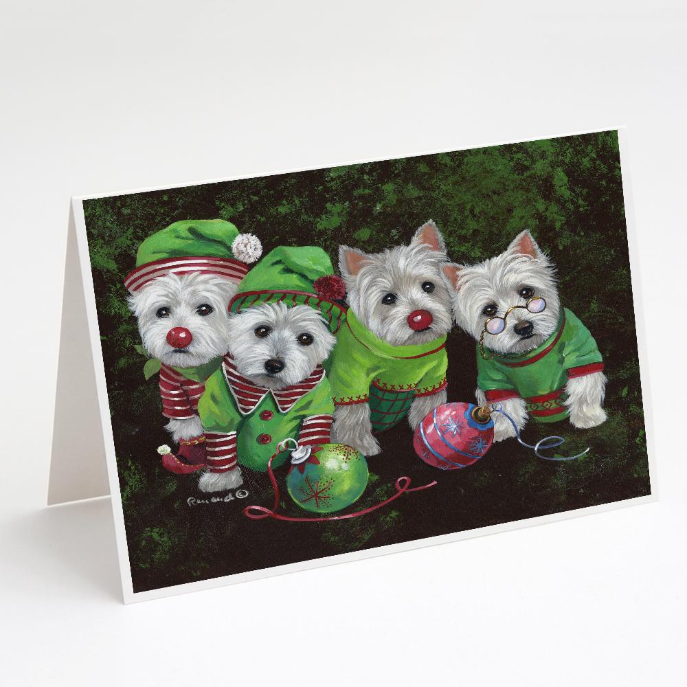 Buy this Westie Christmas Santa&#39;s Assistants Greeting Cards and Envelopes Pack of 8
