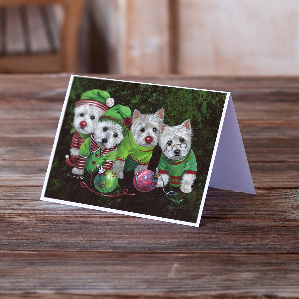 Buy this Westie Christmas Santa's Assistants Greeting Cards and Envelopes Pack of 8