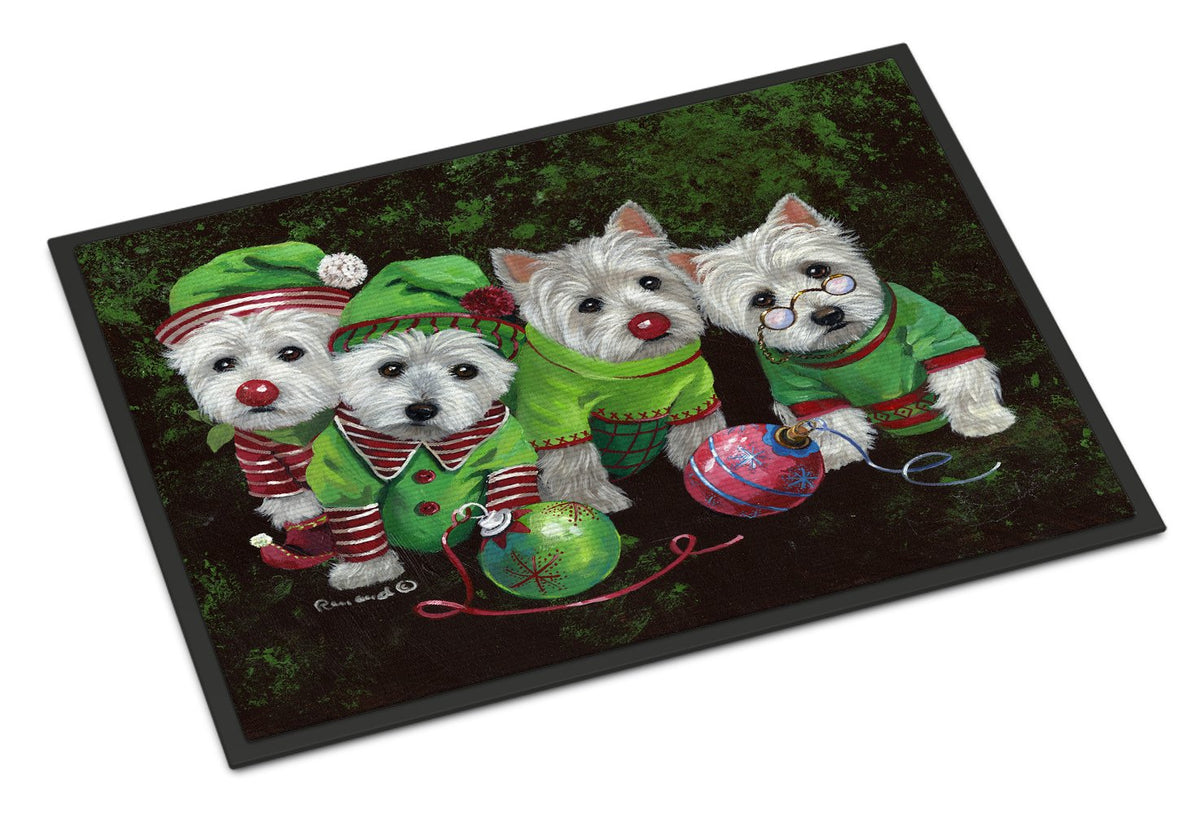 Westie Christmas Santa&#39;s Assistants Indoor or Outdoor Mat 24x36 PPP3285JMAT by Caroline&#39;s Treasures