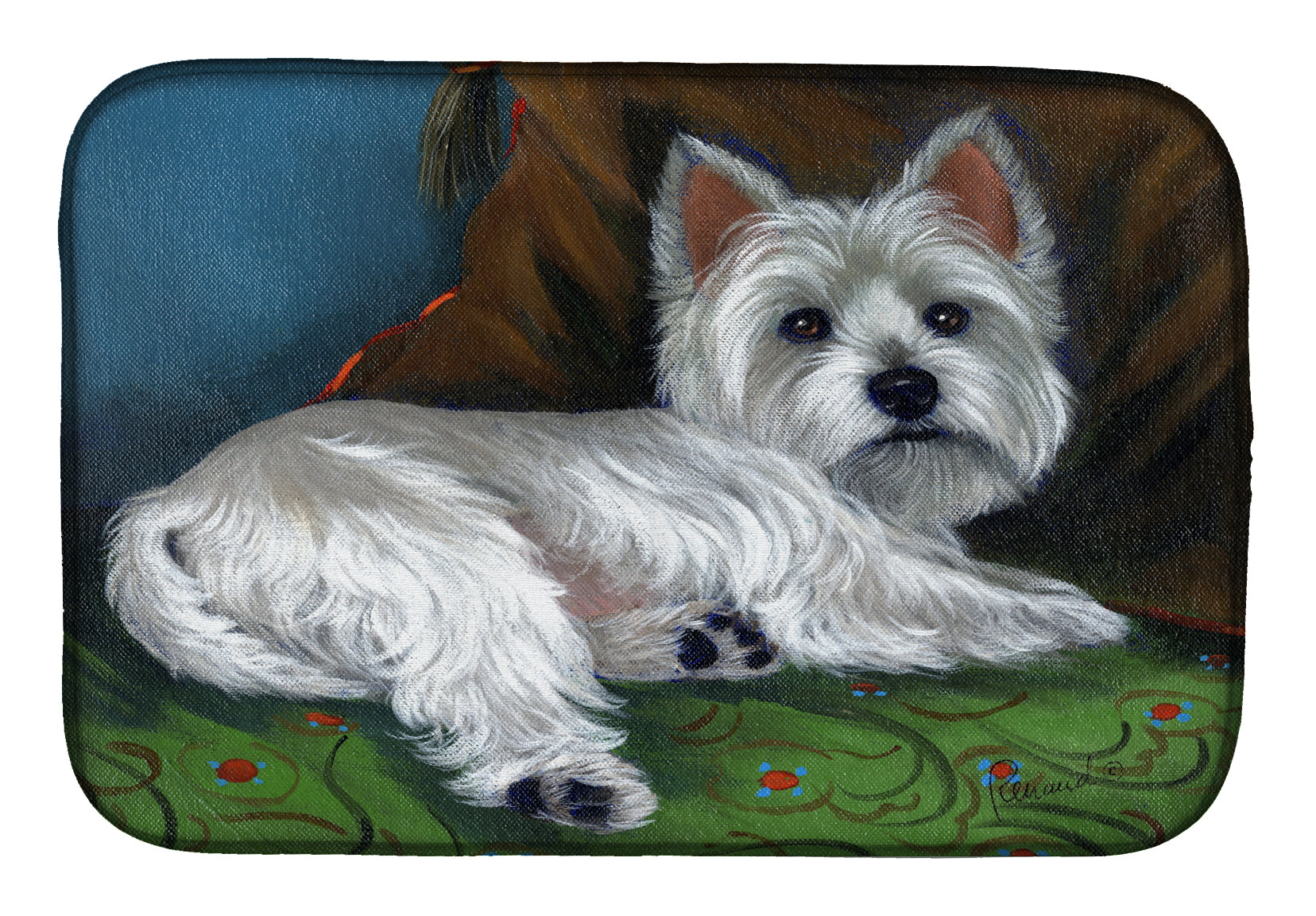 Westie Wake Up Dish Drying Mat PPP3287DDM  the-store.com.