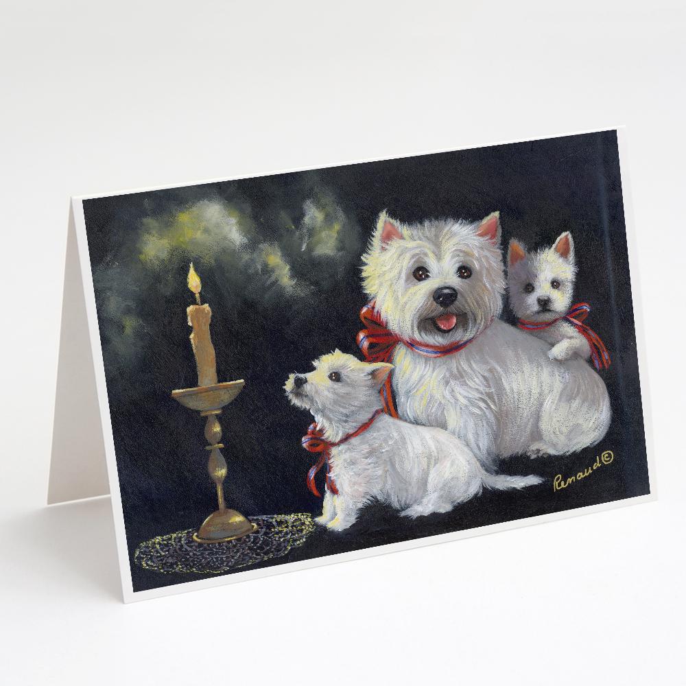 Buy this Westie Westie&#39;s Aglow Greeting Cards and Envelopes Pack of 8