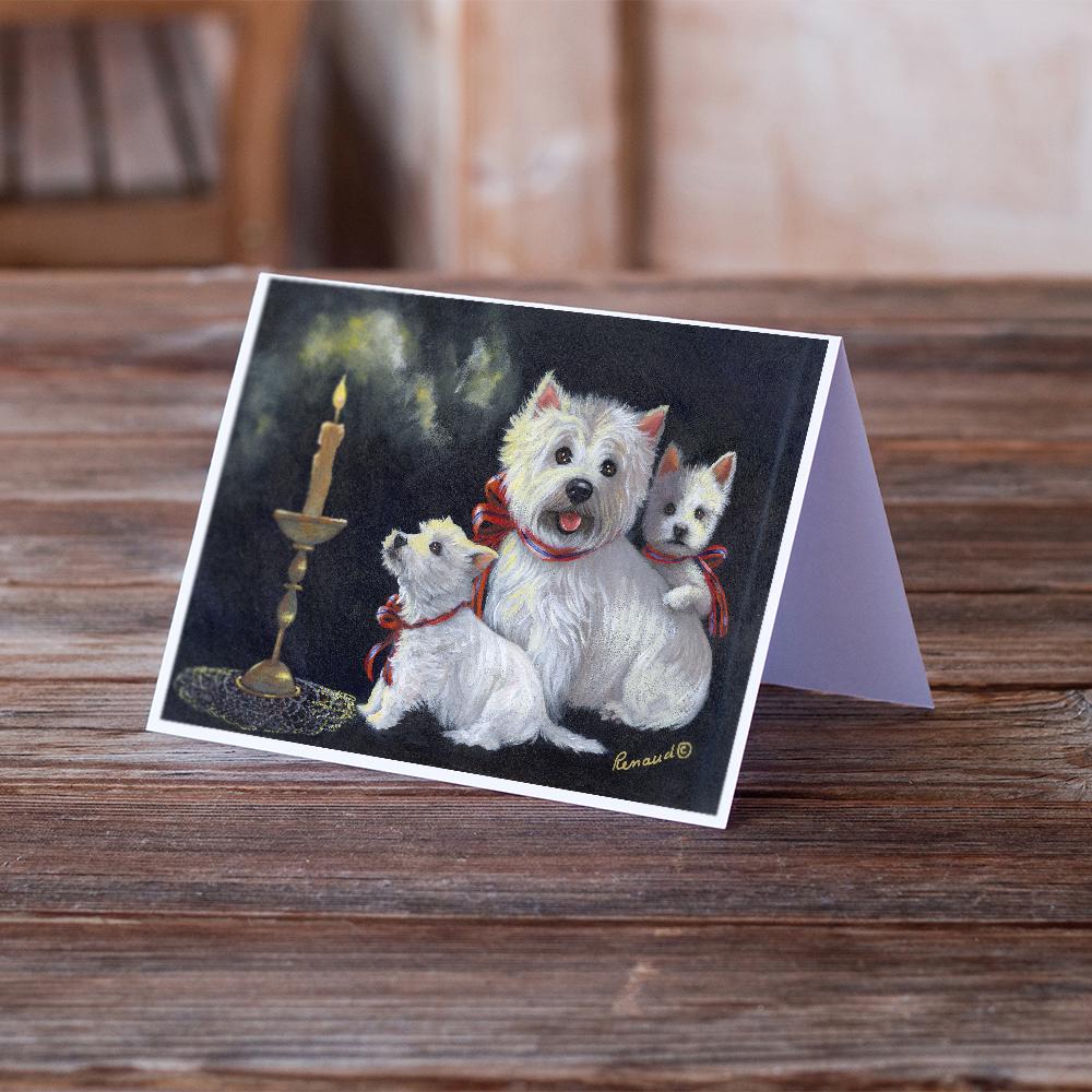 Buy this Westie Westie's Aglow Greeting Cards and Envelopes Pack of 8
