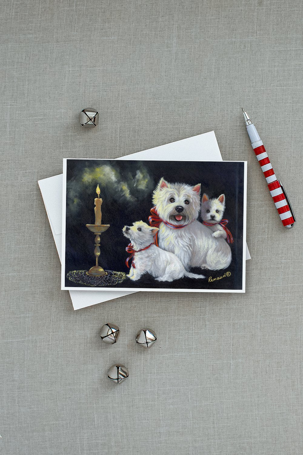 Westie Westie's Aglow Greeting Cards and Envelopes Pack of 8 - the-store.com