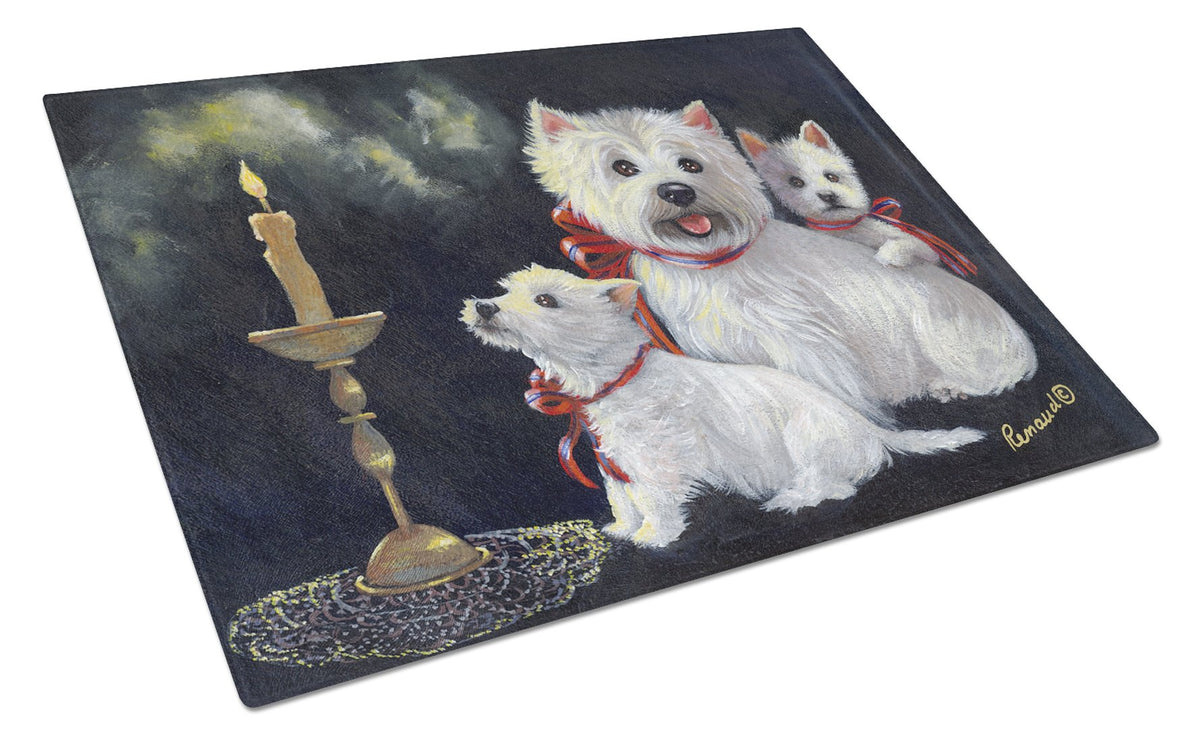 Buy this Westie Westie&#39;s Aglow Glass Cutting Board Large PPP3288LCB