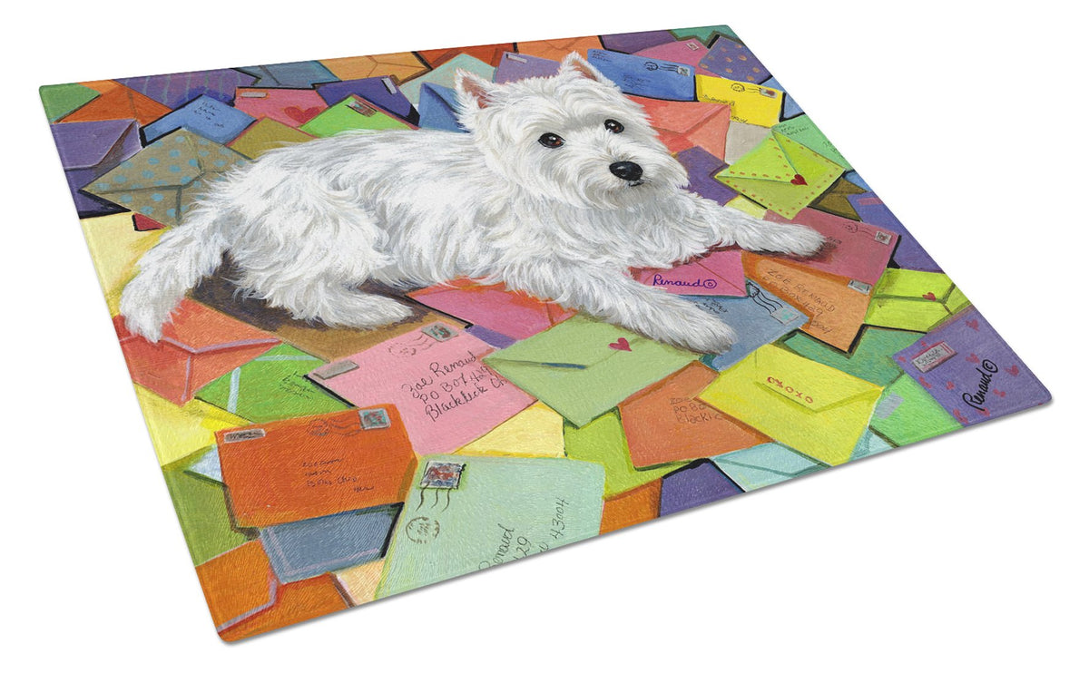 Buy this Westie Zoe&#39;s Mail Glass Cutting Board Large PPP3289LCB