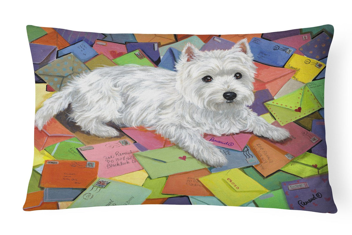 Buy this Westie Zoe&#39;s Mail Canvas Fabric Decorative Pillow PPP3289PW1216