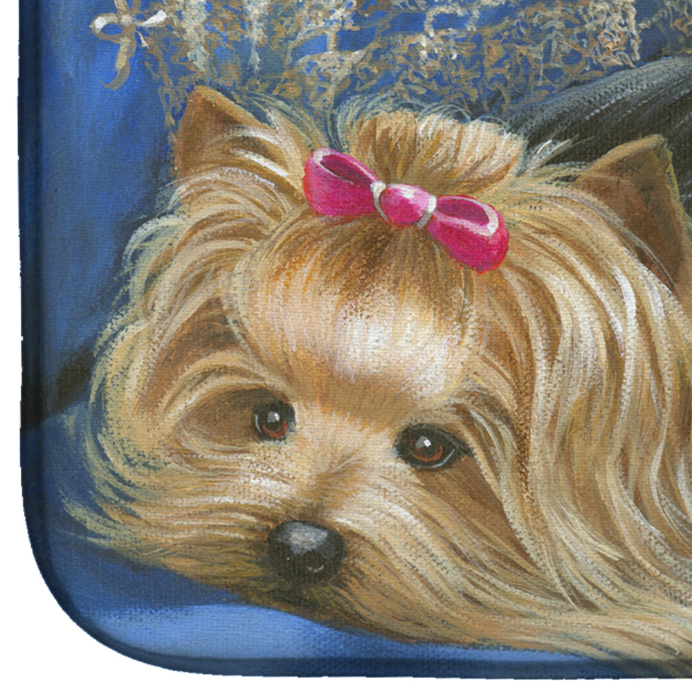 Yorkshire Terrier Yorkie Satin and Lace Dish Drying Mat PPP3293DDM