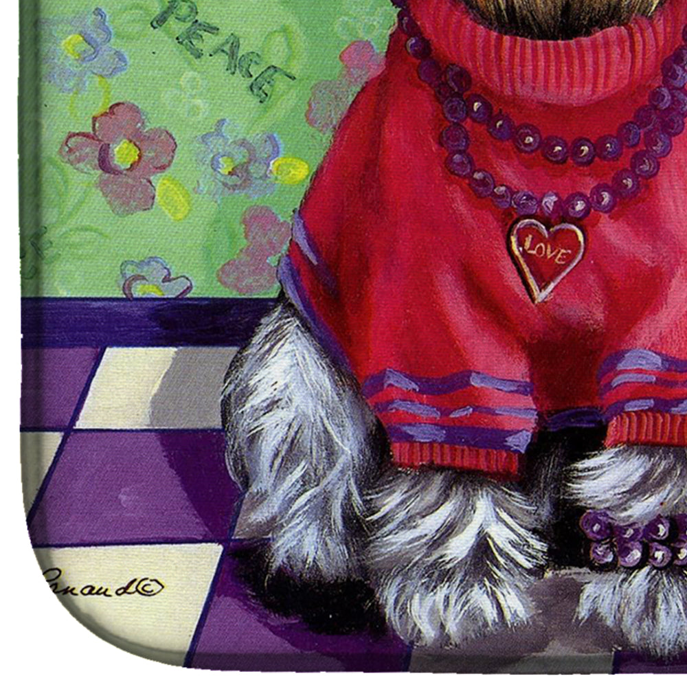 Schnauzer Love and Peace Dish Drying Mat PPP3333DDM