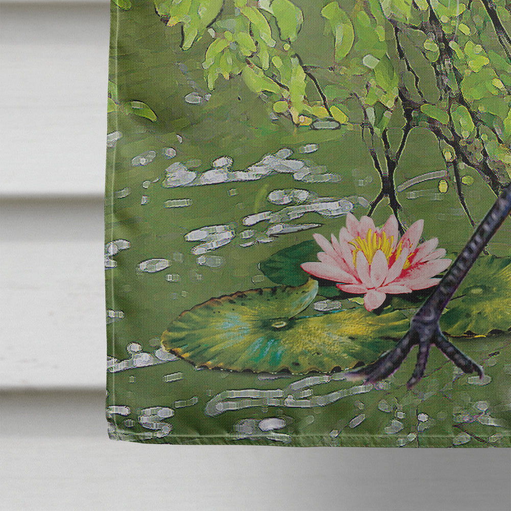 Snowy Egret Under Plum Tree Flag Canvas House Size PRS4002CHF  the-store.com.