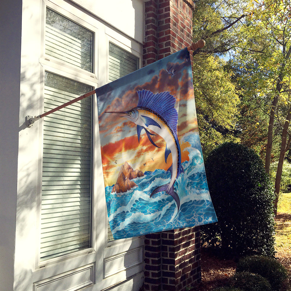 Caroline's Treasures Sailfish at Sunset Flag Canvas House Size PRS4004CHF