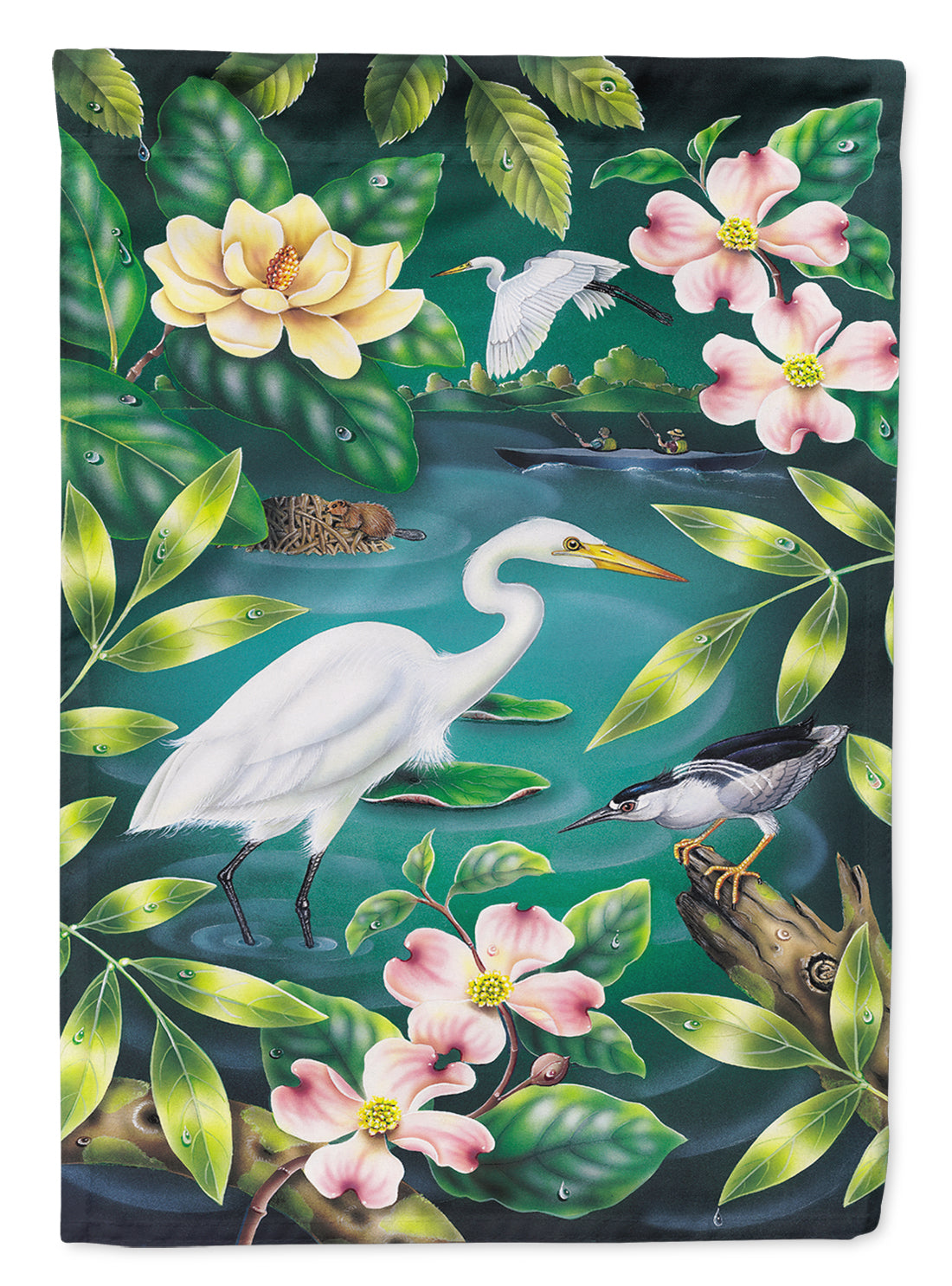River Egret Flag Canvas House Size PRS4005CHF