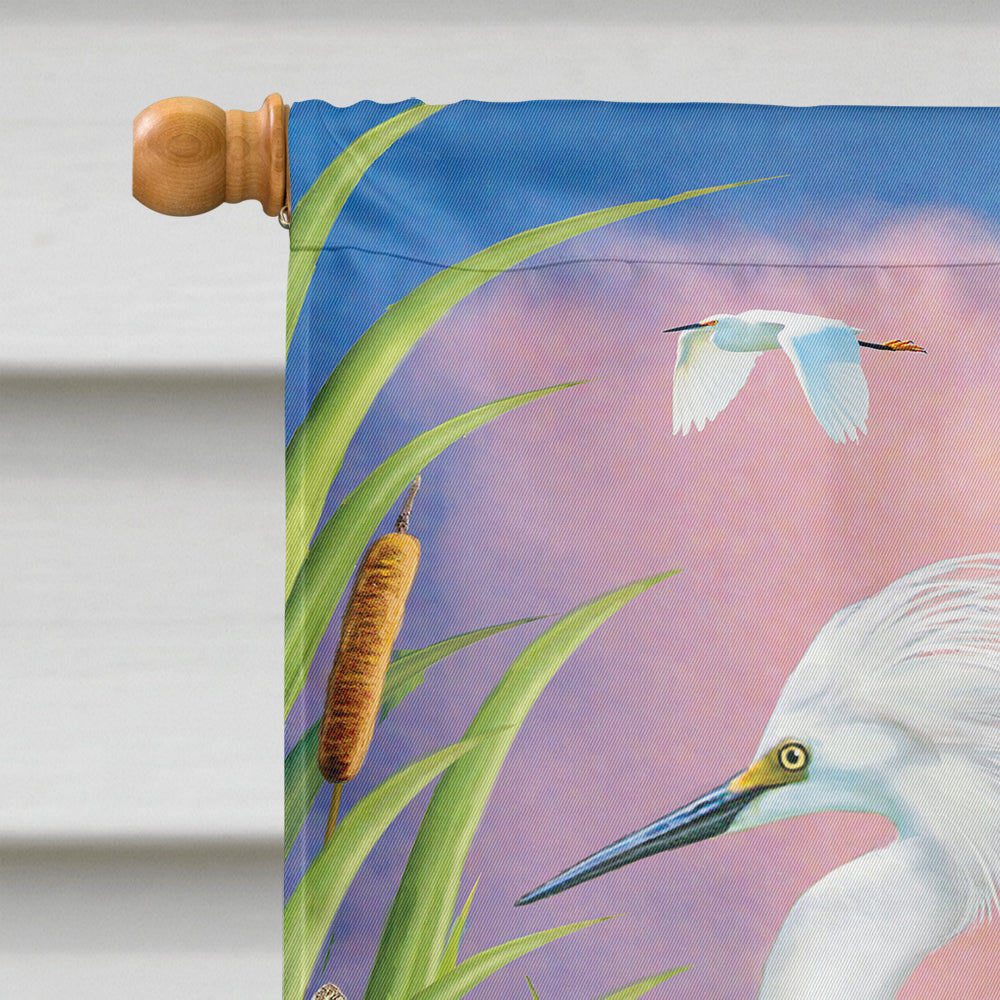 Little Blue And Snowy Heron Flag Canvas House Size PRS4010CHF  the-store.com.