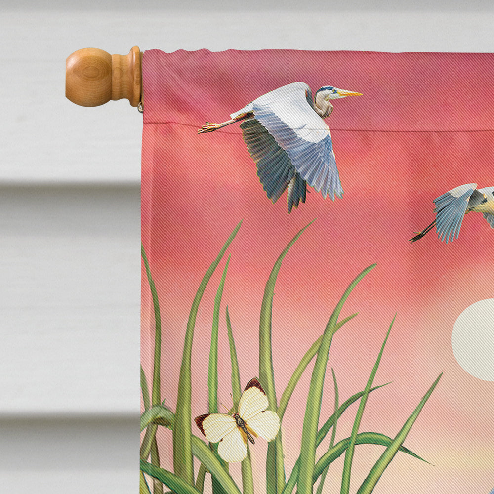 Great Blue Heron Flag Canvas House Size PRS4015CHF  the-store.com.