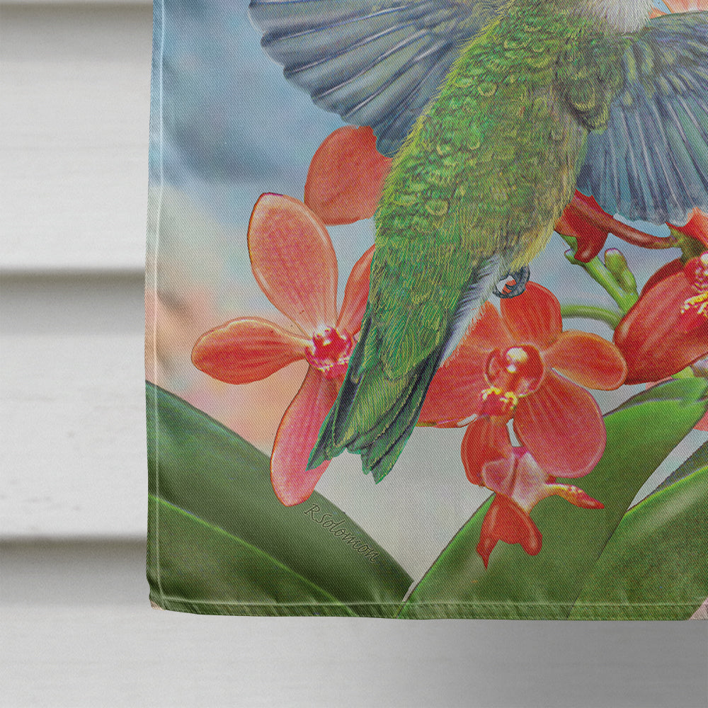Black Chinned Hummingbirds Orchids Flag Canvas House Size PRS4020CHF  the-store.com.
