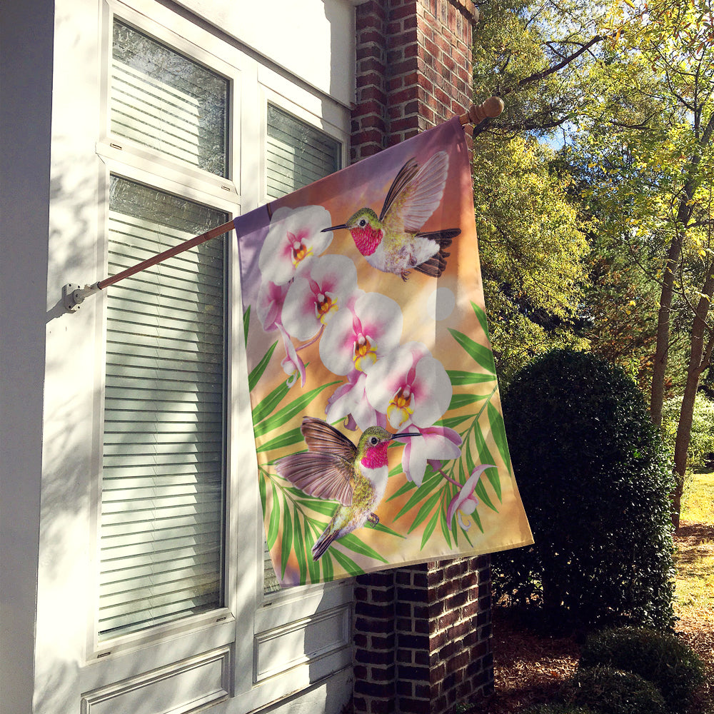 Caroline's Treasures Anna's Hummingbirds Phalaenopsis Flag Canvas House Size PRS4023CHF