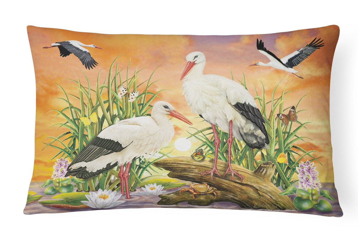 Storks Canvas Fabric Decorative Pillow PRS4026PW1216 by Caroline&#39;s Treasures