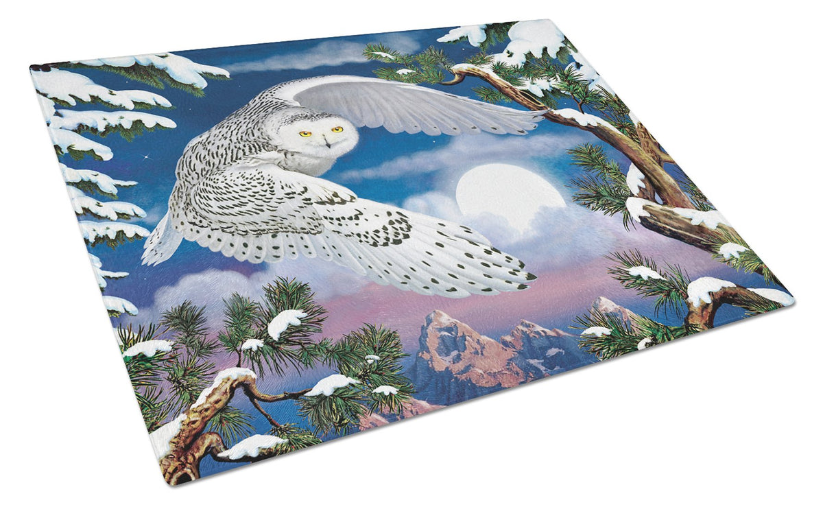 Snowy Owl Glass Cutting Board Large PRS4030LCB by Caroline&#39;s Treasures