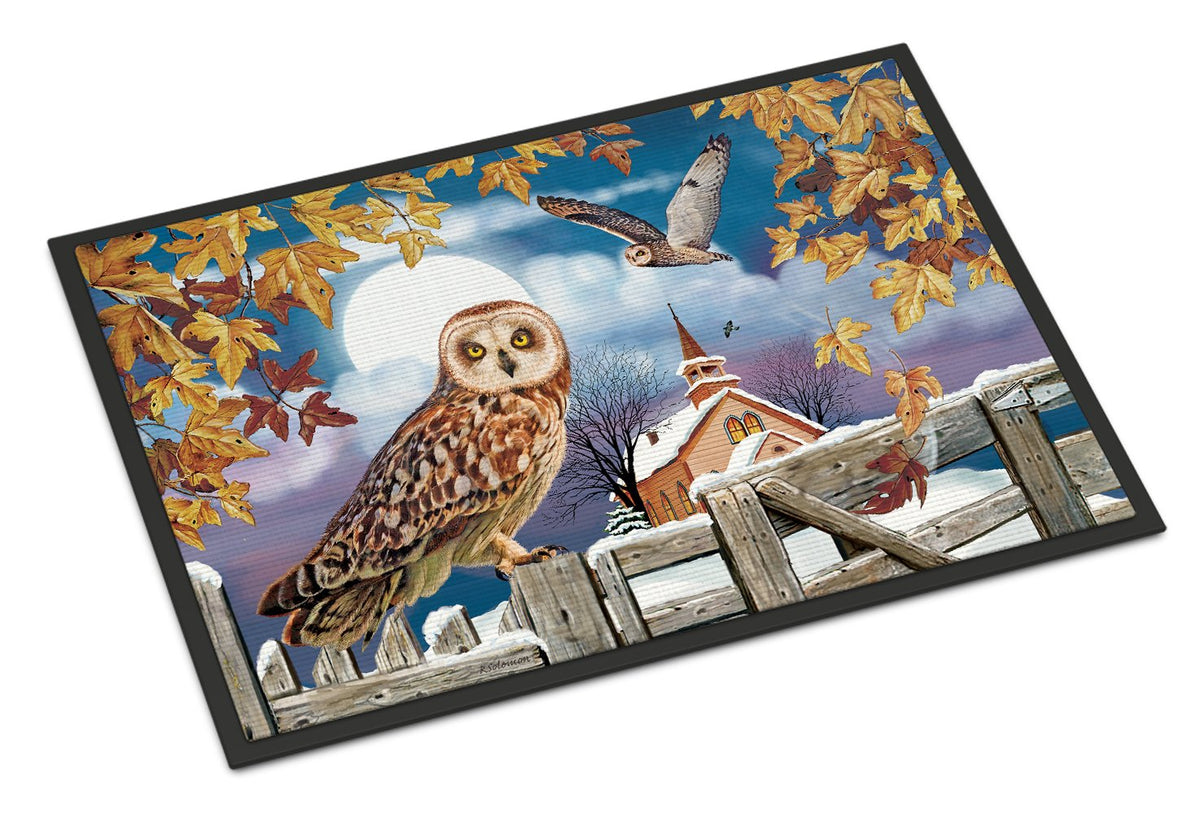 Short-Eared Owl In The Churchyard Indoor or Outdoor Mat 24x36 PRS4032JMAT by Caroline&#39;s Treasures