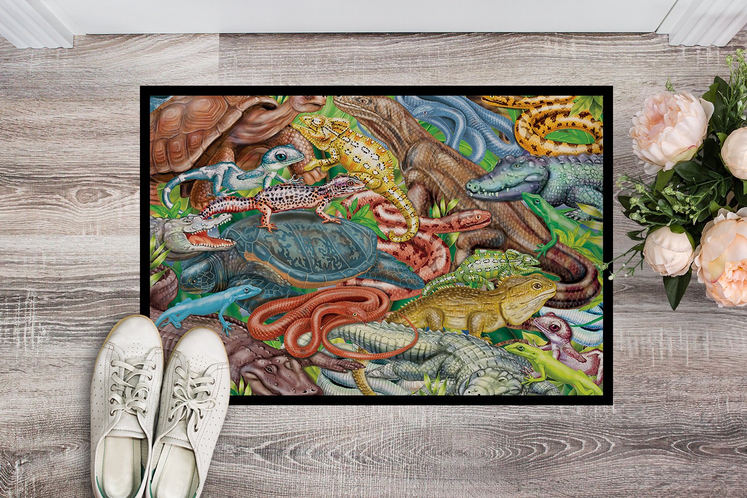 Scales and Tails, Snakes, Turtle, Reptiles Indoor or Outdoor Mat 24x36 PRS4034JMAT by Caroline's Treasures