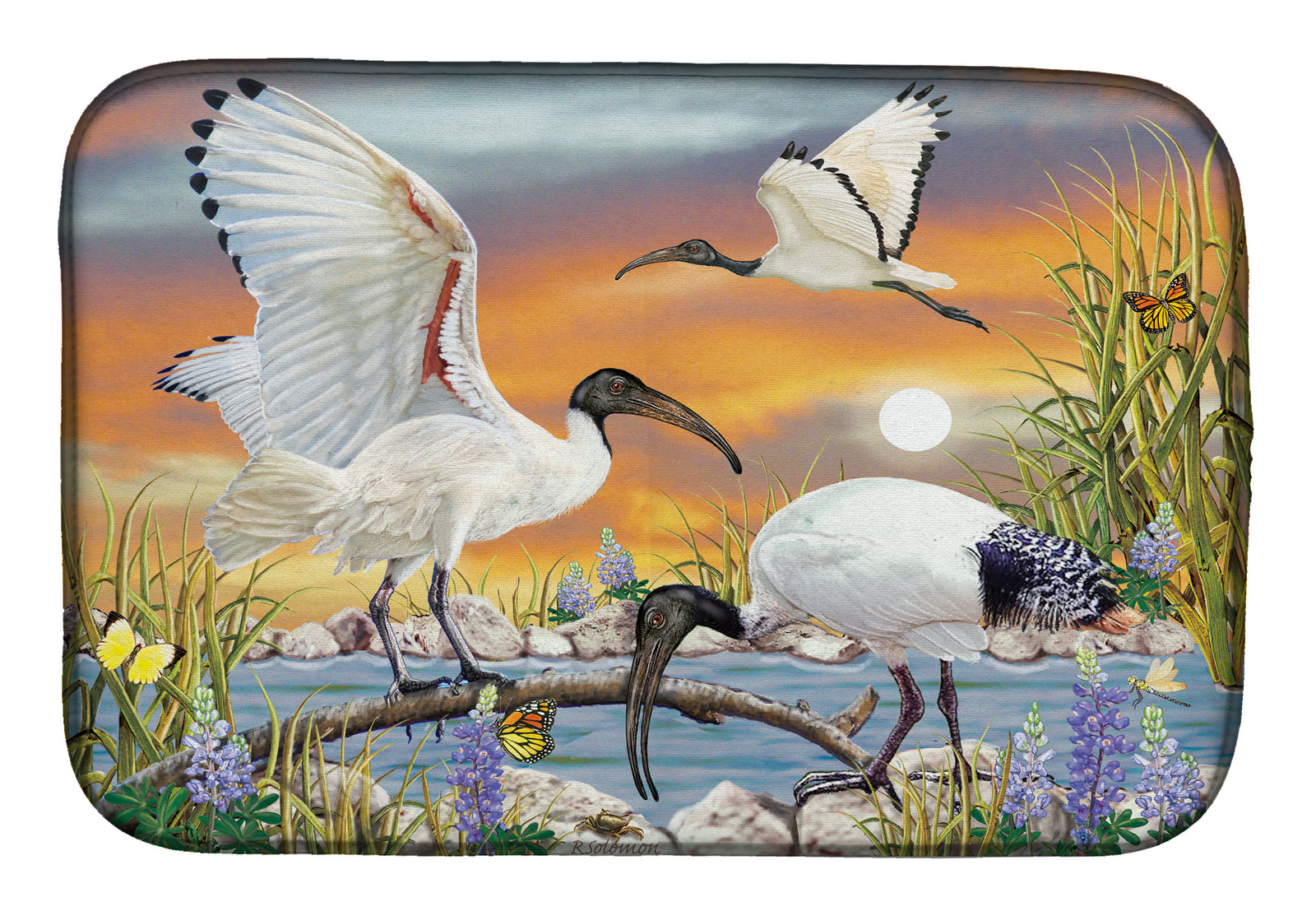 Sacred Ibis Dish Drying Mat PRS4035DDM  the-store.com.