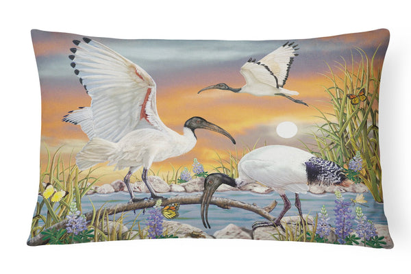 Sacred Ibis Canvas Fabric Decorative Pillow PRS4035PW1216 by Caroline's Treasures