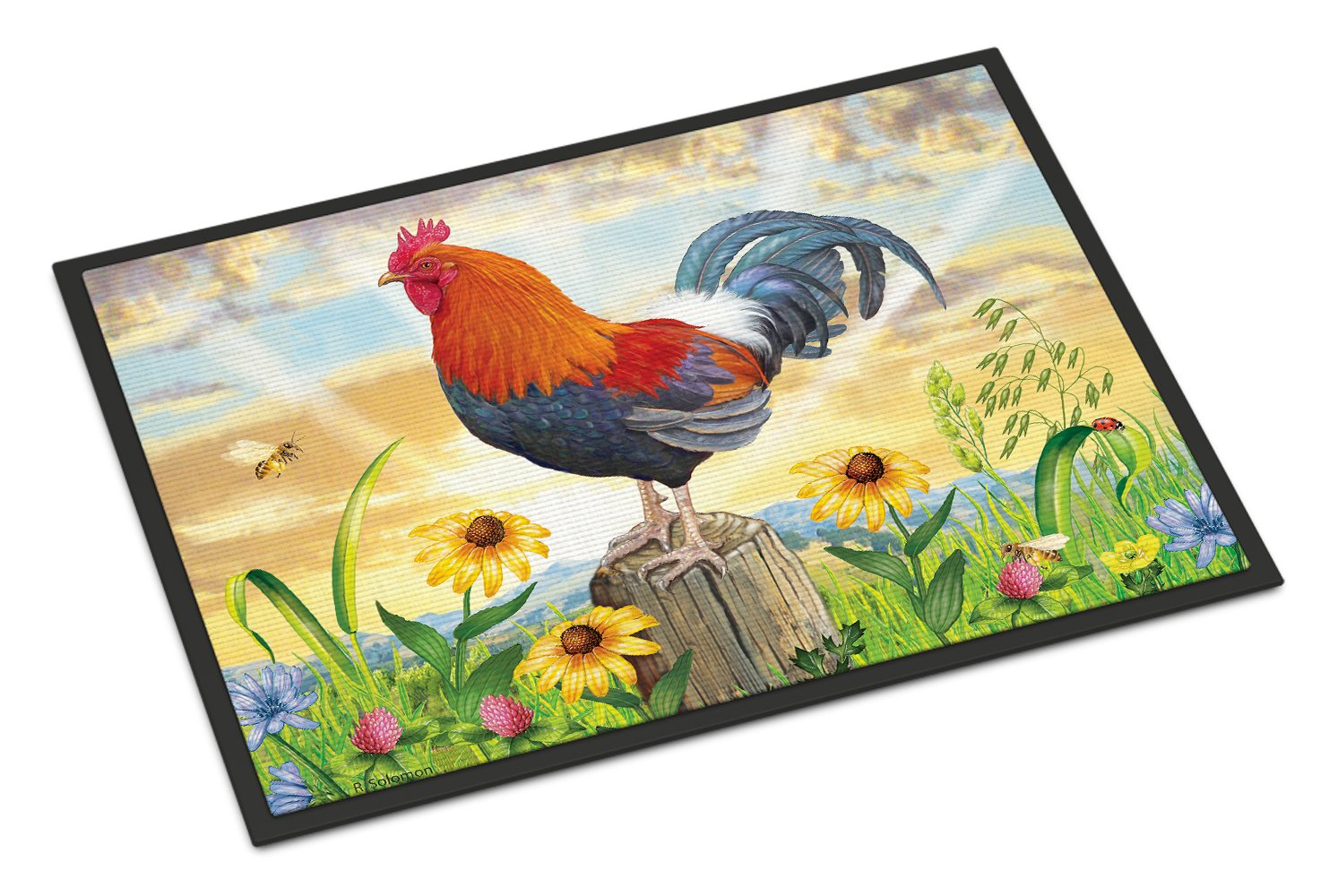 Rooster At Dawn Indoor or Outdoor Mat 24x36 PRS4038JMAT by Caroline's Treasures