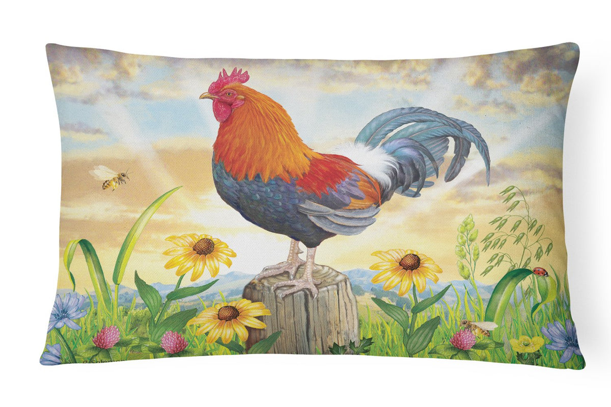 Rooster At Dawn Canvas Fabric Decorative Pillow PRS4038PW1216 by Caroline&#39;s Treasures