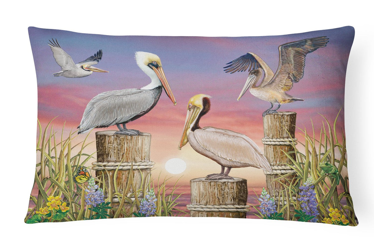 Pelicans Canvas Fabric Decorative Pillow PRS4041PW1216 by Caroline&#39;s Treasures