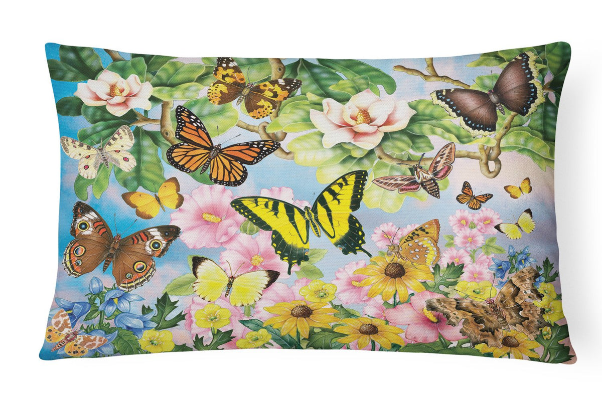 North American Butterflies Canvas Fabric Decorative Pillow PRS4043PW1216 by Caroline&#39;s Treasures