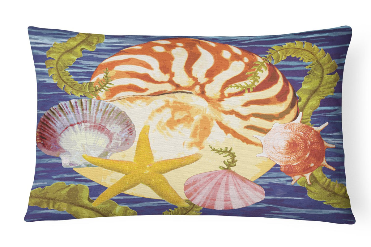 Nautilus And Gulf And Sundial Canvas Fabric Decorative Pillow PRS4044PW1216 by Caroline&#39;s Treasures