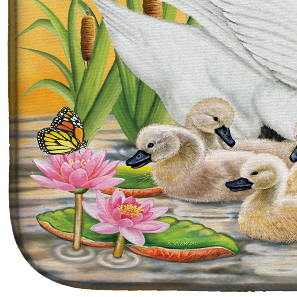 Mother Swan At Sunset Dish Drying Mat PRS4046DDM  the-store.com.