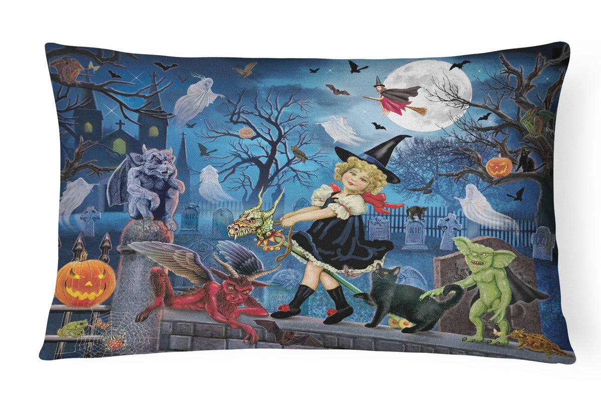 Littlest Witch&#39;s Halloween Party Canvas Fabric Decorative Pillow PRS4048PW1216 by Caroline&#39;s Treasures